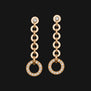 18k Dangling Pendant Earrings - Pink Gold