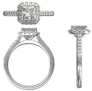 My Girl Halo Diamond Ring - Platinum