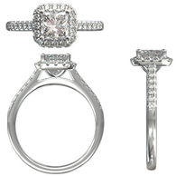 My Girl Halo Diamond Ring - Platinum