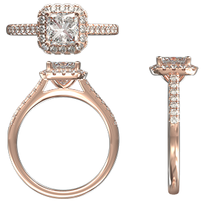 My Girl Halo Diamond Ring - Pink Gold