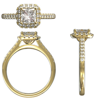 My Girl Halo Diamond Ring - Yellow Gold